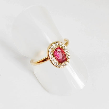 304 Stainless Steel Titanium Steel 18K Gold Plated Minimalist Round Oval Rhinestones Zircon Open Rings