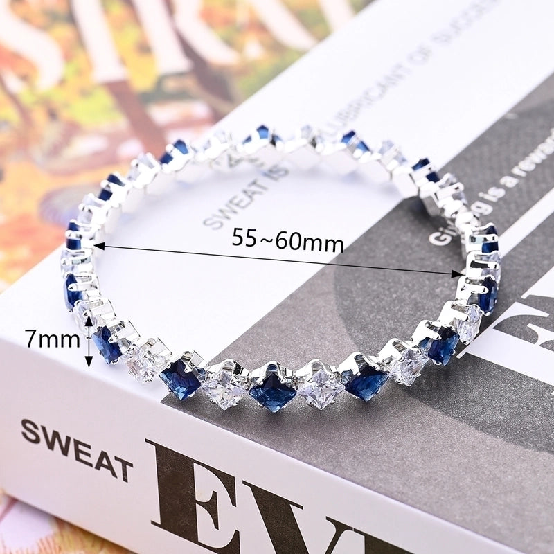 Copper White Gold Plated Gold Plated Multicolor Zircon Bangle