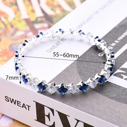 Copper White Gold Plated Gold Plated Multicolor Zircon Bangle