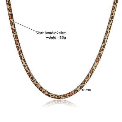 Streetwear Leopard 304 Stainless Steel Copper Plating Earrings Necklace Snake Chain