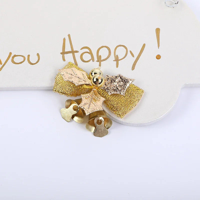 10 Pieces Christmas Bow Bell Christmas Decoration Christmas Tree Garland Bell Accessories Christmas Gift Box Direct Sales