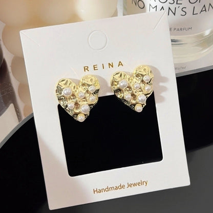 1 Pair Fashion Leaf Flower Bow Knot Imitation Pearl Alloy Rhinestones Earrings