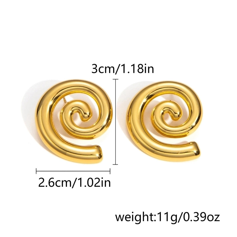 1 Pair Classic Style Geometric Oval Heart Shape Plating 304 Stainless Steel Ear Studs