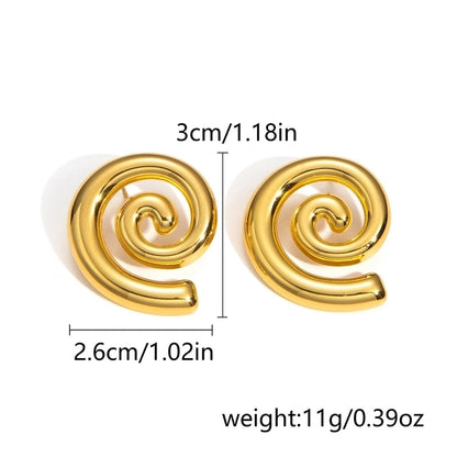 1 Pair Classic Style Geometric Oval Heart Shape Plating 304 Stainless Steel Ear Studs