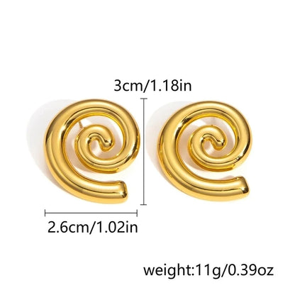 1 Pair Classic Style Geometric Oval Heart Shape Plating 304 Stainless Steel Ear Studs