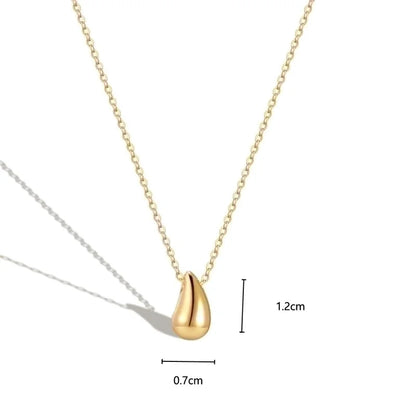 Stainless Steel 18K Gold Plated Minimalist Water Droplets Necklace