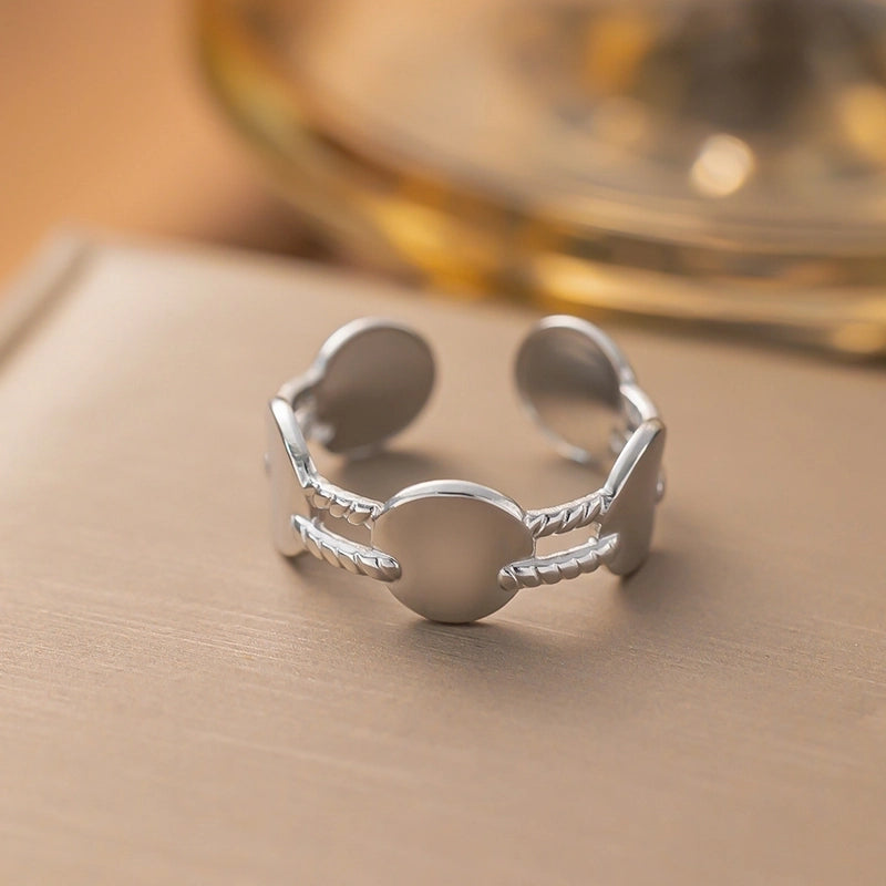 3 Pieces Minimalist Solid Color Titanium Steel Plating Rings