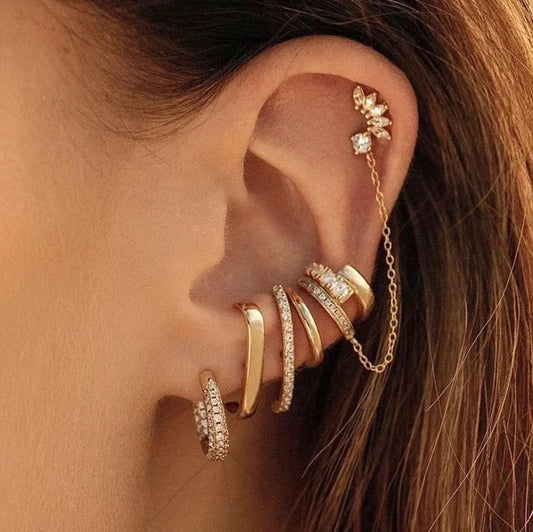 1 Pair IG Style Minimalist Geometric Inlay Copper Zircon Gold Plated Earrings