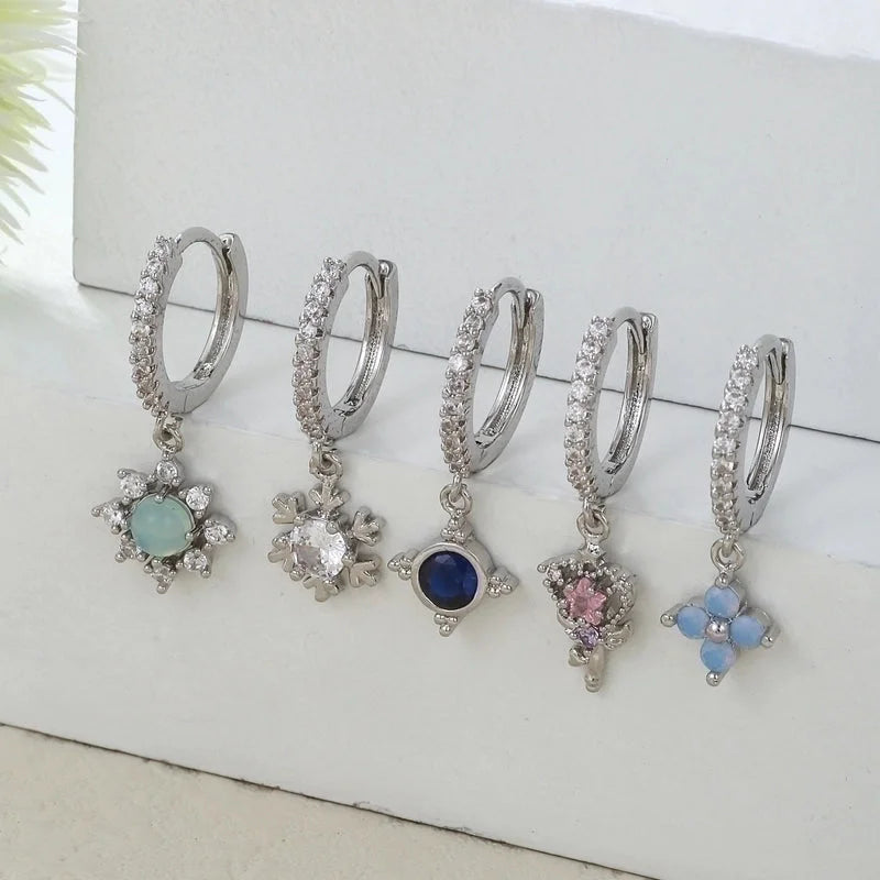 1 Piece Fashion Snake Butterfly Inlaid Zircon Brass Zircon 18K Gold Plated Drop Earrings