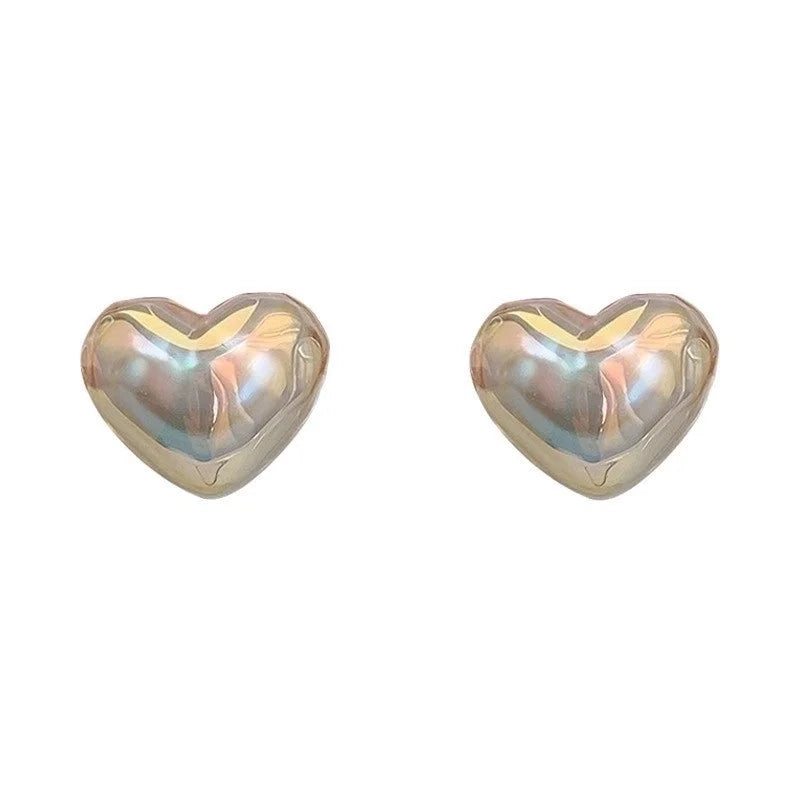 2 Pieces Fashion Heart Shape Flower Copper Beaded Plating Inlay Pearl Zircon Earrings Ear Studs 1 Pair