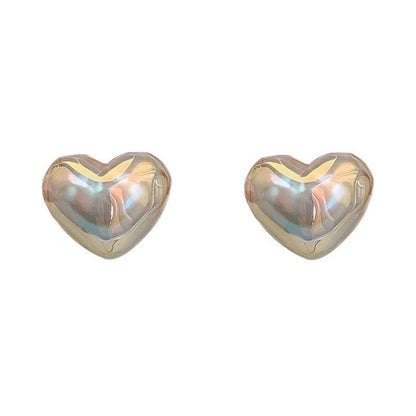 2 Pieces Fashion Heart Shape Flower Copper Beaded Plating Inlay Pearl Zircon Earrings Ear Studs 1 Pair