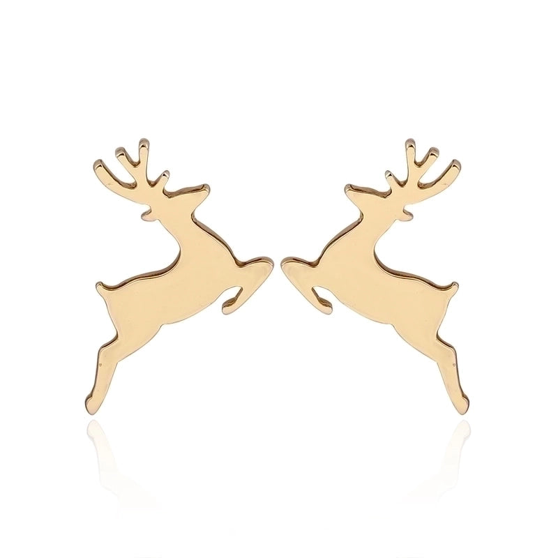 1 Pair Fashion Christmas Tree Plating 304 Stainless Steel 18K Gold Plated Ear Studs