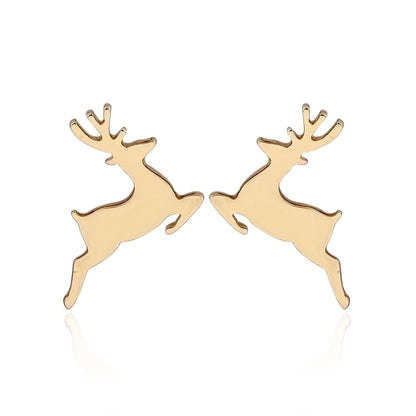 1 Pair Fashion Christmas Tree Plating 304 Stainless Steel 18K Gold Plated Ear Studs