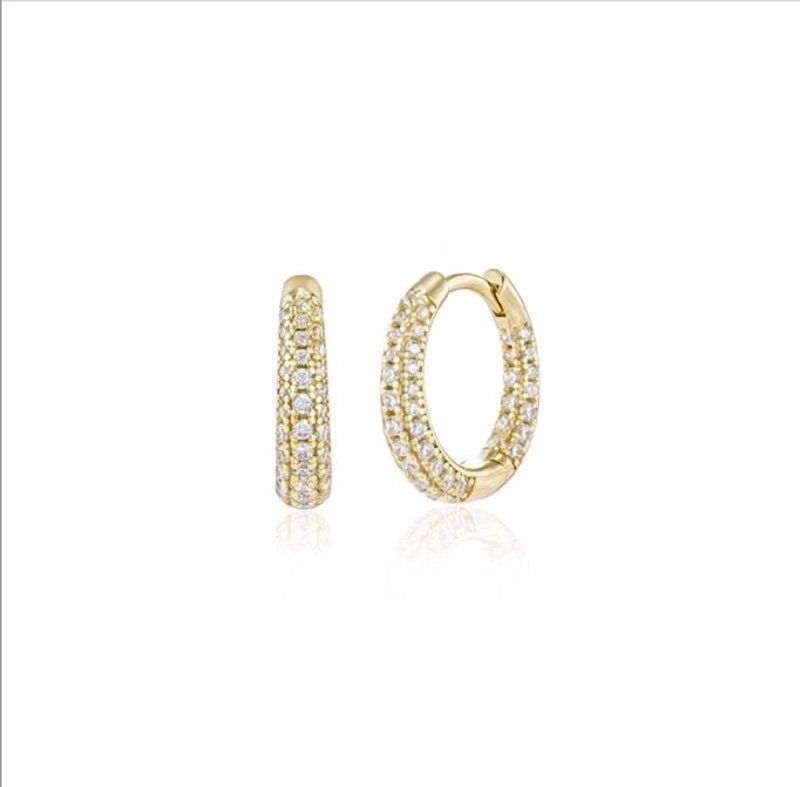 1 Pair IG Style Minimalist Geometric Inlay Copper Zircon Gold Plated Earrings