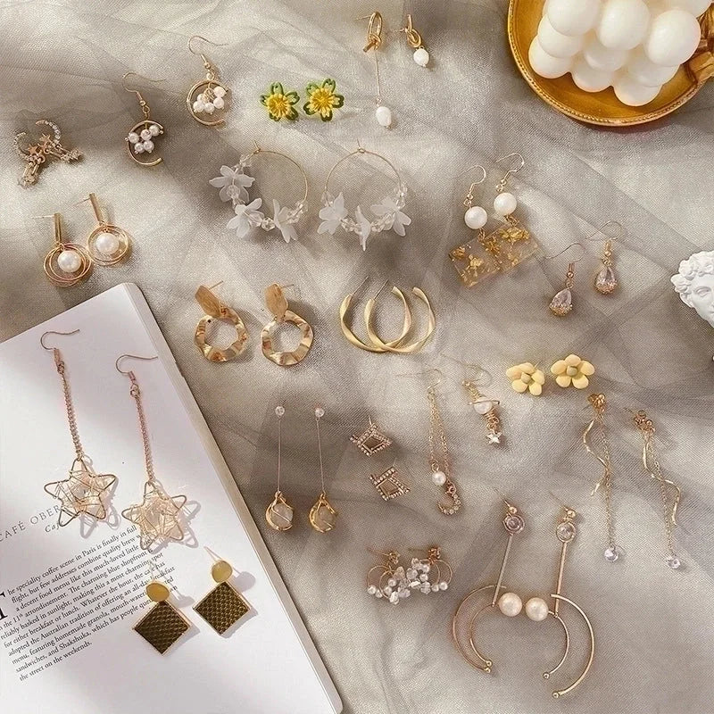 Fashion Geometric Alloy Plating Pearl Women's Earrings 1 Pair