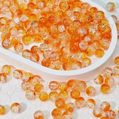 50 PCS/Package Diameter 10mm Diameter 8mm Glass Crackle Glass Beads Round Jewelry Accessories