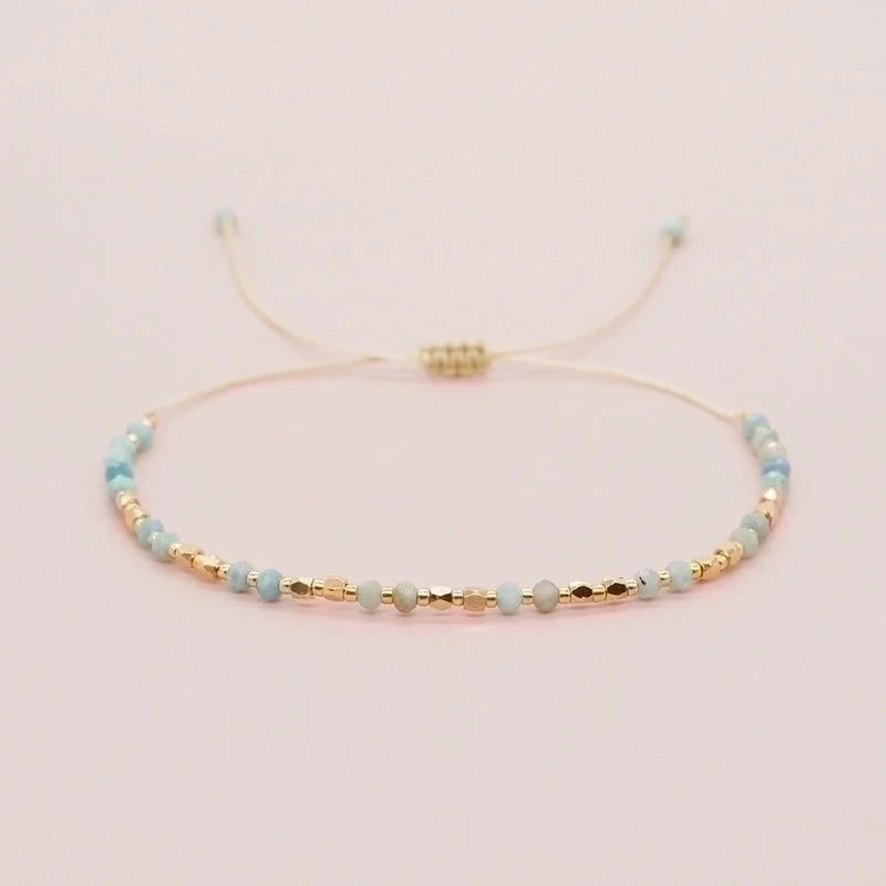 Casual Bohemian Round Natural Stone Rope Beaded Handmade Bracelets