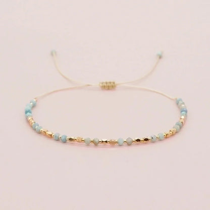 Casual Bohemian Round Natural Stone Rope Beaded Handmade Bracelets