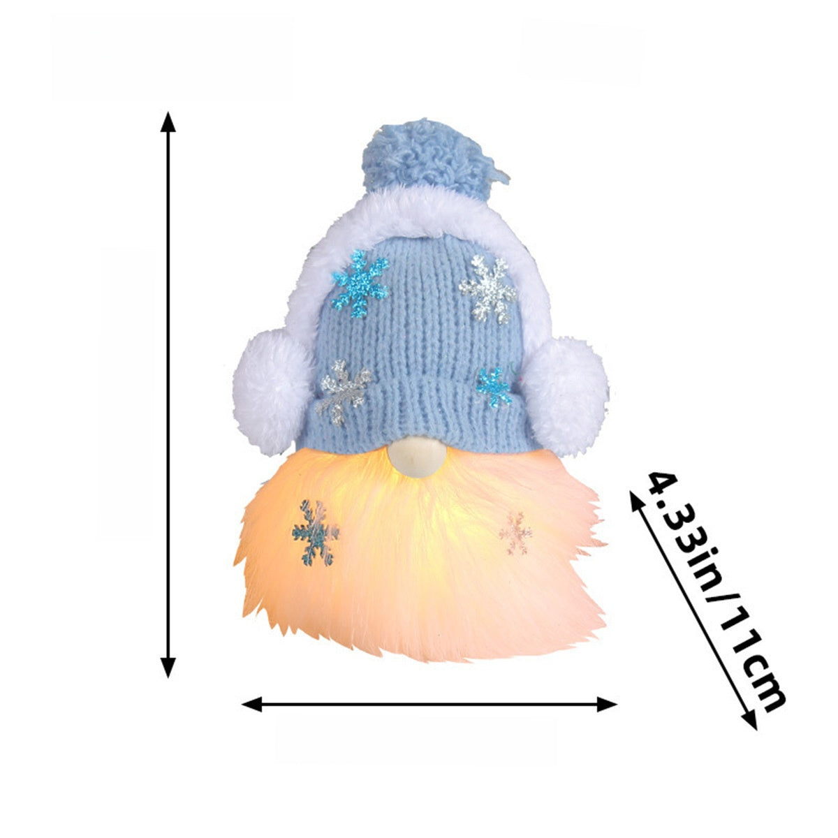 Christmas Decoration Christmas Sequin Lighted Rudolph Doll Christmas Glowing Faceless Gnome Doll Ornament