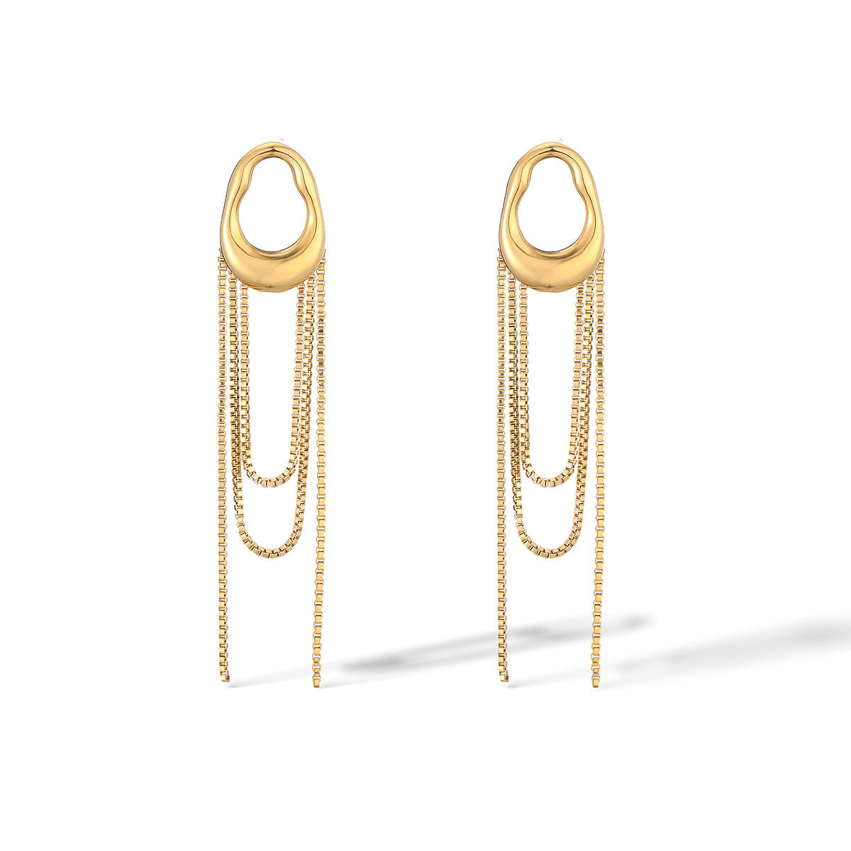 Minimalist Irregular Geometric Stainless Steel Drop Earrings