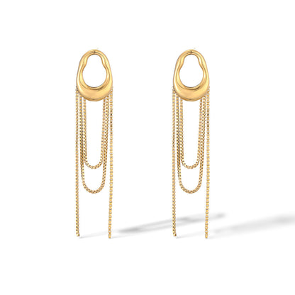 Minimalist Irregular Geometric Stainless Steel Drop Earrings