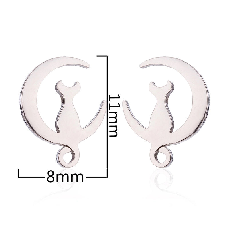 Minimalist Christmas Tree Heart Shape Elk Stainless Steel Plating Hollow Out Ear Studs 1 Pair