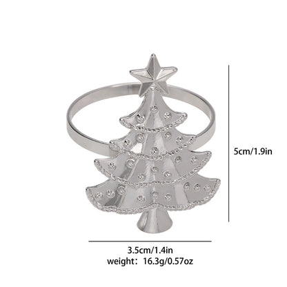 Christmas Casual Elegant Christmas Tree Alloy Napkin Rings 1 Piece