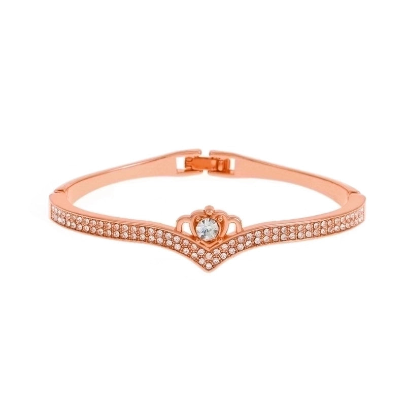 Alloy Gold Plated Silver Plated Fashion Plating Inlay Heart Shape Feather Bow Knot Bangle