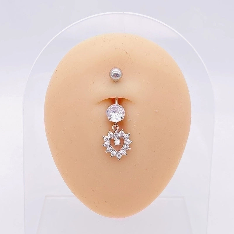 1 Piece Fashion Star Heart Shape Butterfly Stainless Steel Inlay Zircon Belly Ring