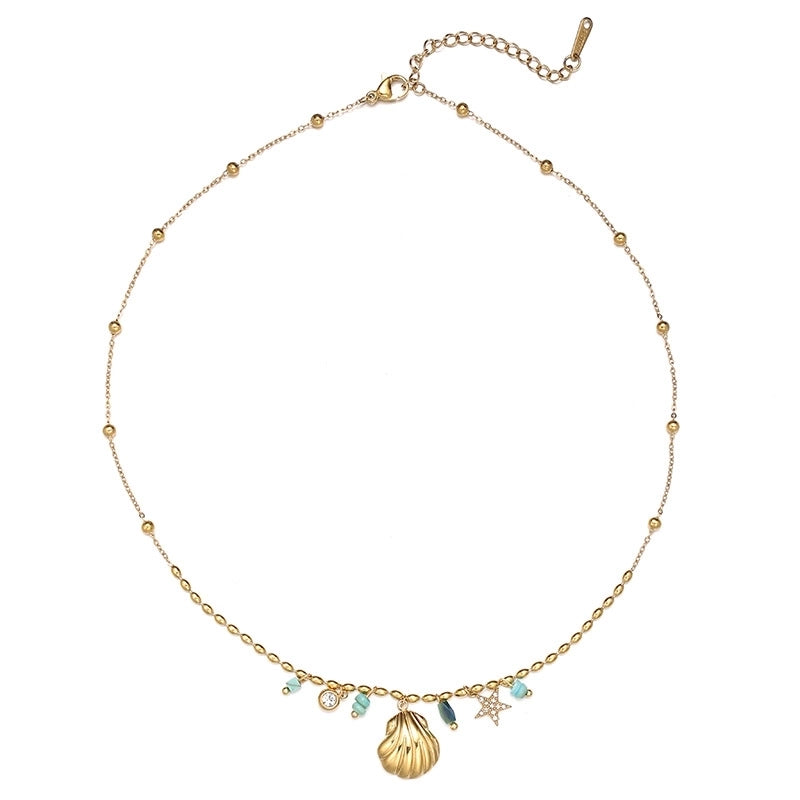 Titanium Steel Necklace Fashion Stainless Steel Necklace 18K Gold Non-Fading French Minority Retro Ladies