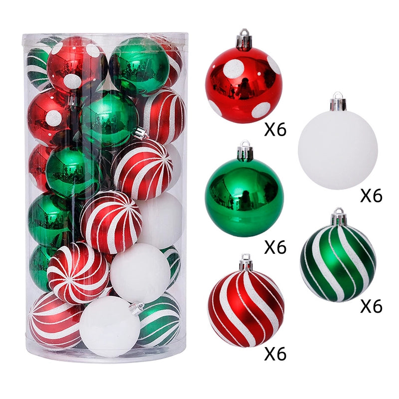 6cm30 Christmas Decorations Electroplated Plastic Painted Ball Christmas Ball Suit Ball Pendant