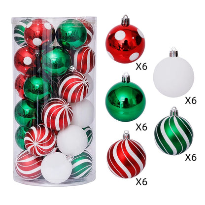 6cm30 Christmas Decorations Electroplated Plastic Painted Ball Christmas Ball Suit Ball Pendant