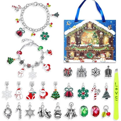 1 Set Alloy Santa Claus Christmas Socks Snowflake Pendant Chain Jewelry Accessories