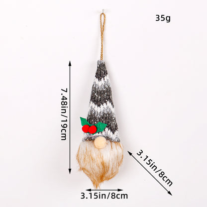 Christmas Decoration Christmas Sequin Lighted Rudolph Doll Christmas Glowing Faceless Gnome Doll Ornament