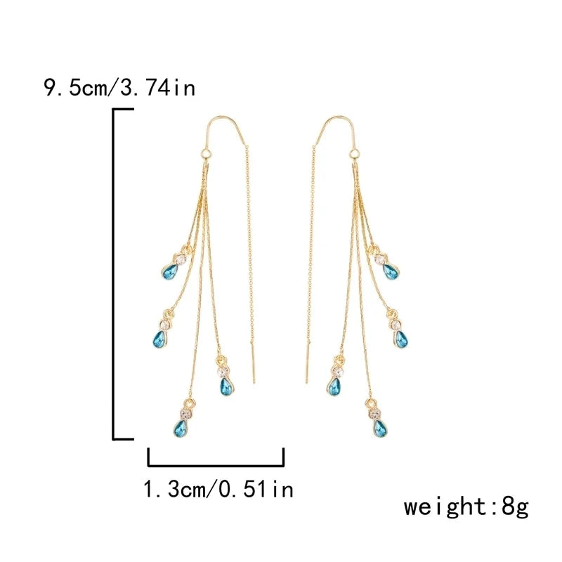 1 Pair Elegant Lady Water Droplets Alloy Copper Drop Earrings