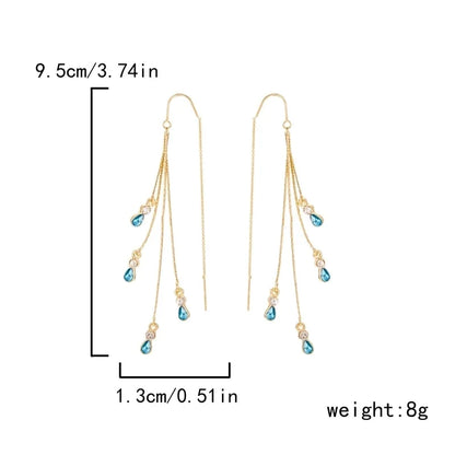 1 Pair Elegant Lady Water Droplets Alloy Copper Drop Earrings