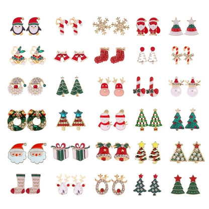 Christmas Cute Minimalist Christmas Tree Santa Claus Snowman Alloy Party Festival