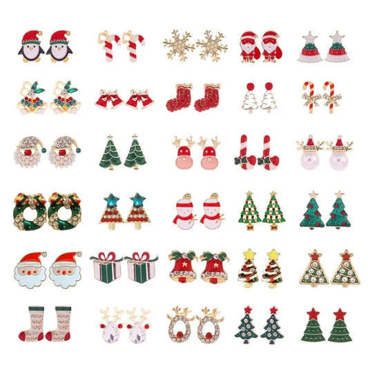 Christmas Cute Minimalist Christmas Tree Santa Claus Snowman Alloy Party Festival