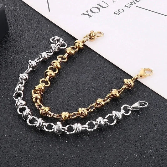 Business Solid Color Titanium Steel 18K Gold Plated Bracelets In Bulk