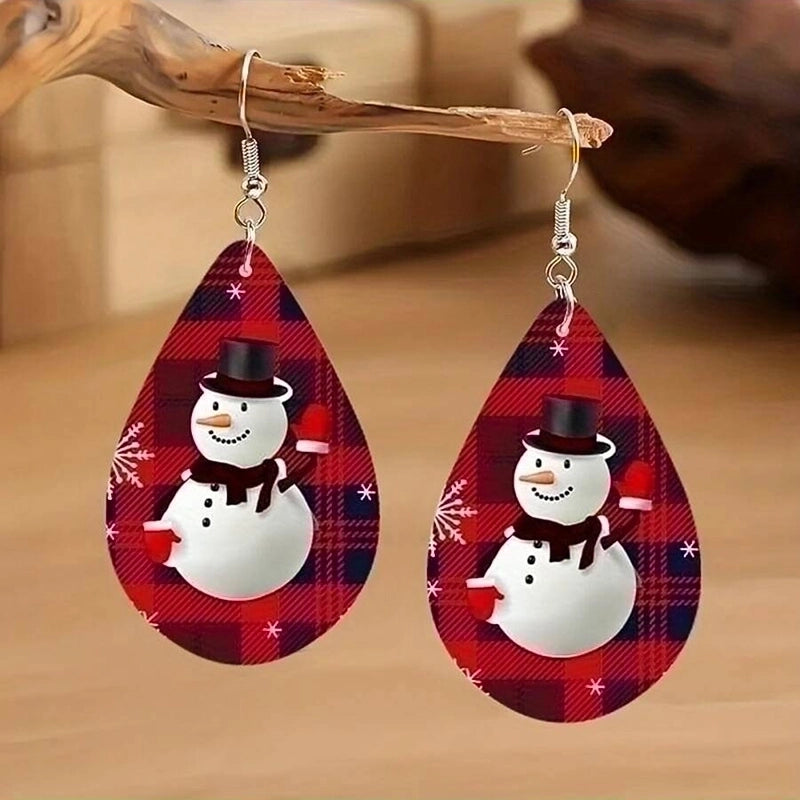 1 Pair Cartoon Style Christmas Tree Santa Claus Arylic Drop Earrings