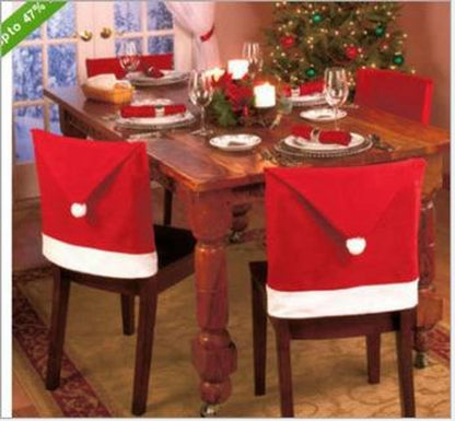 Classic Style Christmas Hat Nonwoven Holiday Chair Cover