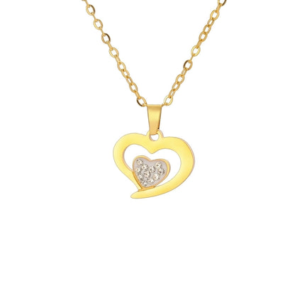 Elegant Heart Shape 304 Stainless Steel Plating Pendant Necklace
