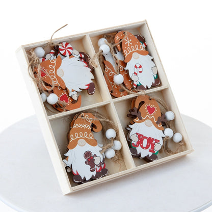 Christmas Cartoon Style Cute Gingerbread Doll Wood Festival Hanging Ornaments Decorations Hanging Ornaments