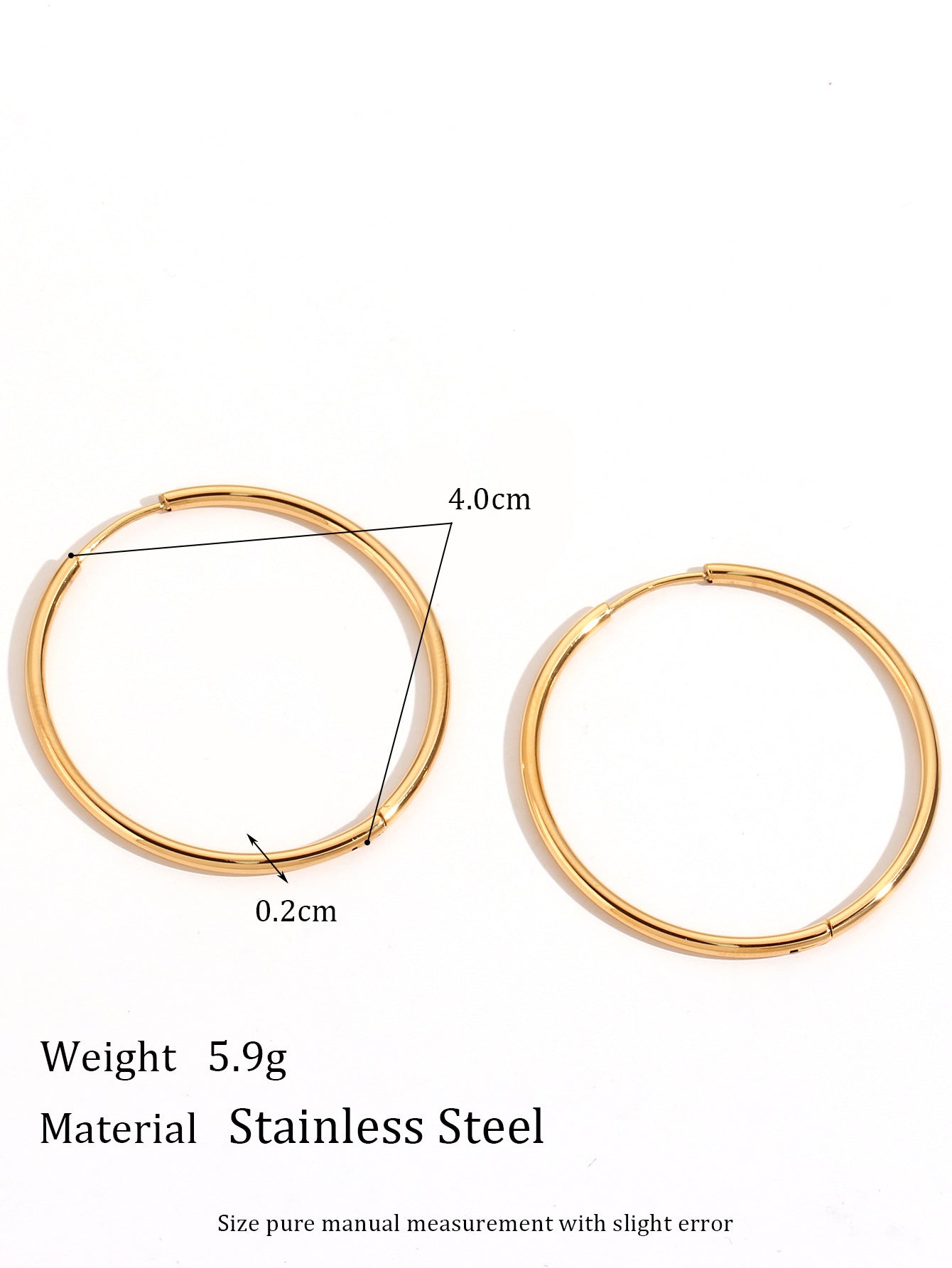 Minimalist Circle Geometric Stainless Steel 18K Gold Plated Earrings