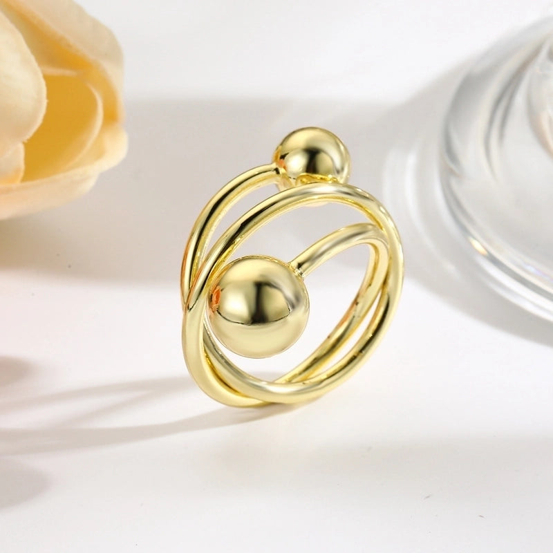 Minimalist Classic Style Solid Color Copper Plating Gold Plated Rings