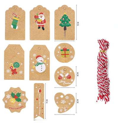 Christmas Fashion Christmas Tree Santa Claus Snowman Kraft Paper Party Hanging Ornaments