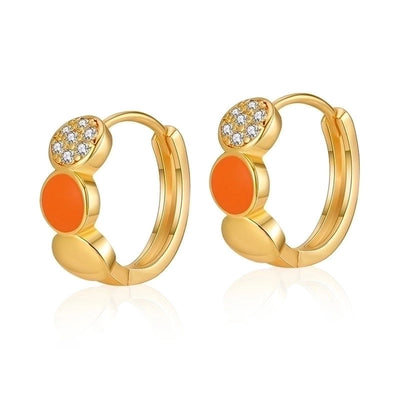 1 Pair Retro Sweet Triangle Devil\'s Eye Heart Shape Enamel Plating Inlay Copper Zircon 18k Gold Plated Ear Studs