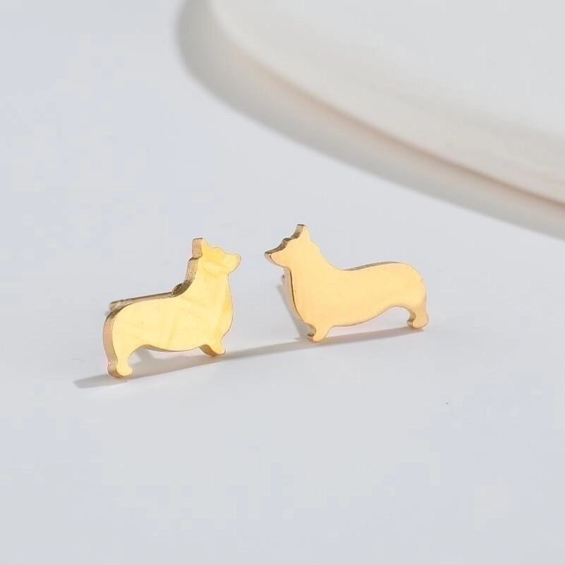 1 Pair Fashion Animal 304 Stainless Steel 18K Gold Plated Ear Studs