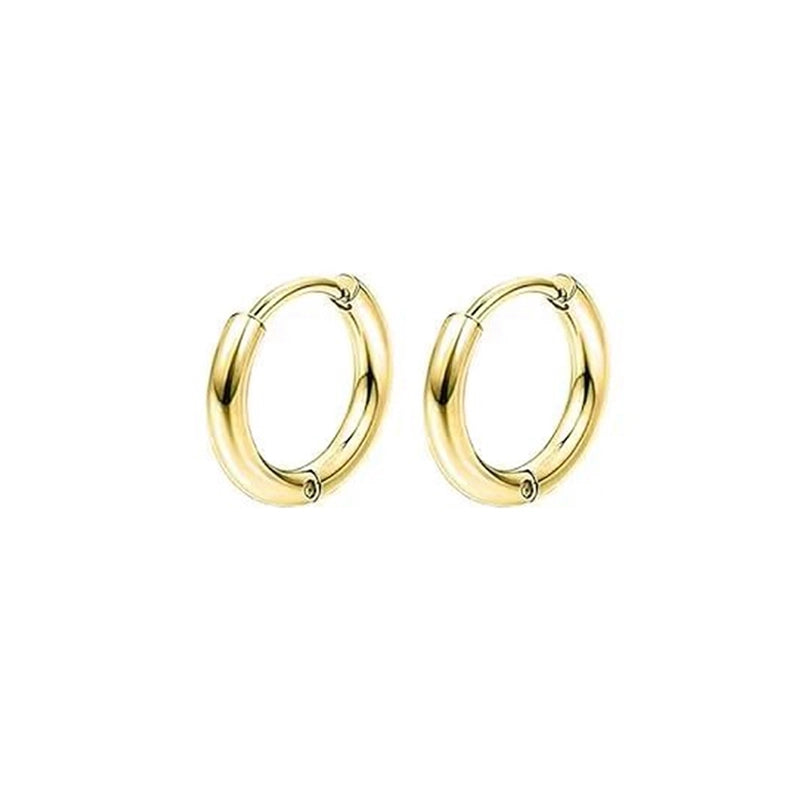 1 Pair Vintage Style Minimalist Round 304 Stainless Steel 18K Gold Plated Stainless Steel Earrings