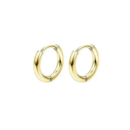 1 Pair Vintage Style Minimalist Round 304 Stainless Steel 18K Gold Plated Stainless Steel Earrings